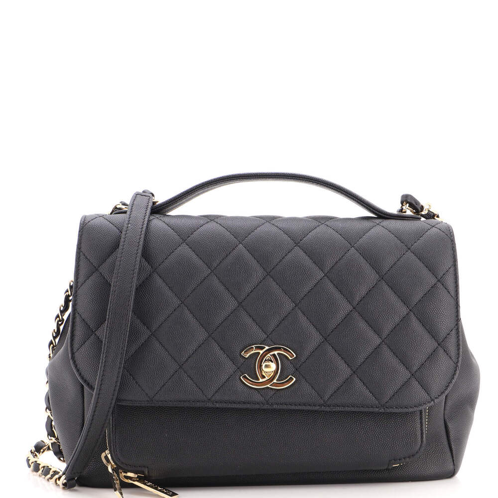Chanel Large Business Affinity Flap Bag Quilted Caviar